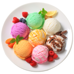 Picture ice cream in plate